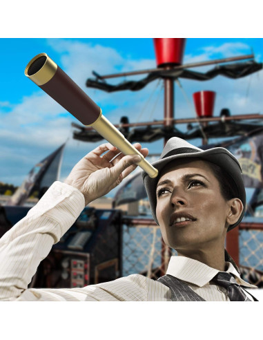 Monóculo Pirata 25x30mm Plegable de Latón para Aventura