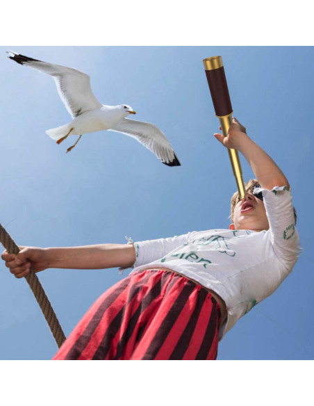 Monóculo Pirata 25x30mm Plegable de Latón para Aventura