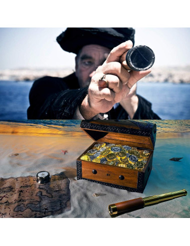 Monóculo Pirata 25x30mm Plegable de Latón para Aventura