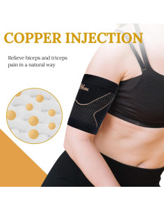 Faja de Compresión para Bíceps ITHW Cobre Mediana Alivio Dolor 2
