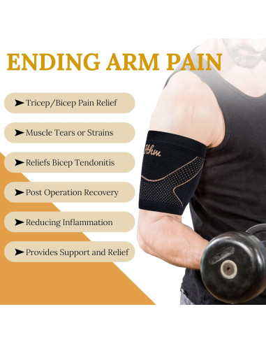 Faja de Compresión para Bíceps ITHW Cobre Mediana Alivio Dolor