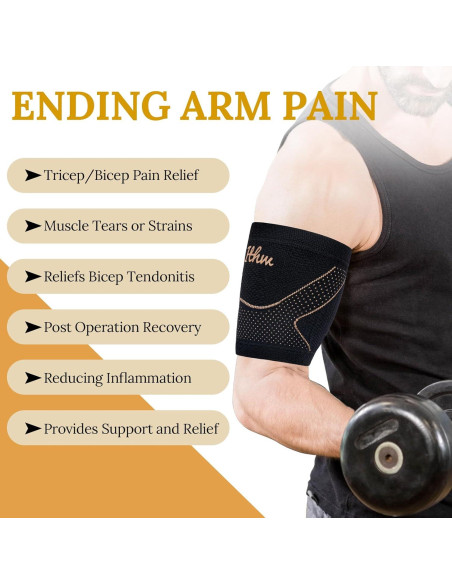 Faja de Compresión para Bíceps ITHW Cobre Mediana Alivio Dolor