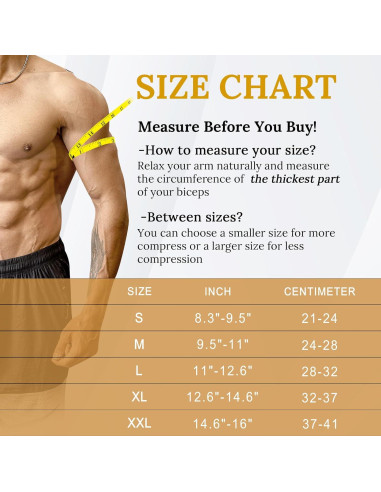 Faja de Compresión para Bíceps ITHW Cobre Mediana Alivio Dolor