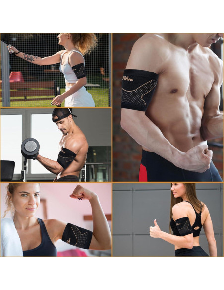 Faja de Compresión para Bíceps ITHW Cobre Mediana Alivio Dolor