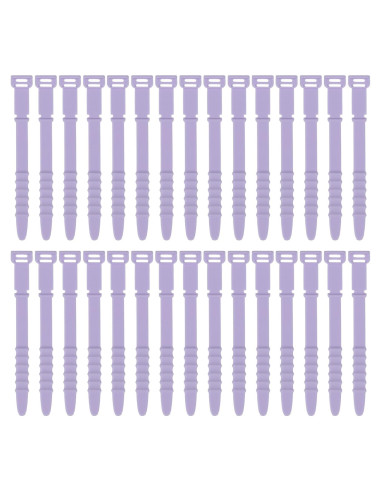 30 Piezas Bridas de Silicona Reutilizables uxcell 11.4 cm Lavanda