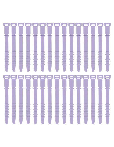 30 Piezas Bridas de Silicona Reutilizables uxcell 11.4 cm Lavanda