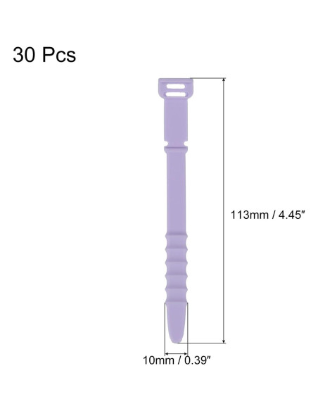 30 Piezas Bridas de Silicona Reutilizables uxcell 11.4 cm Lavanda