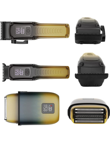 Juego de Cortapelos Zesuti 3 en 1 Inalámbrico Amarillo