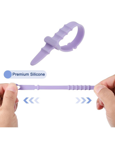 30 Piezas Bridas de Silicona Reutilizables uxcell 11.4 cm Lavanda