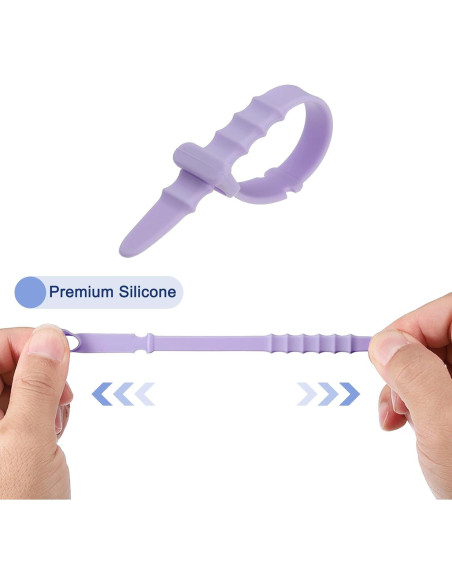 30 Piezas Bridas de Silicona Reutilizables uxcell 11.4 cm Lavanda