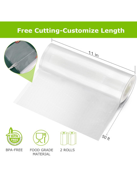 Bolsas de Sellado al Vacío Bonsenkitchen 2 Rollos 28x15m