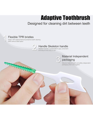 Cepillos de Dientes de Silicona Ndzefan 160 Piezas Verde