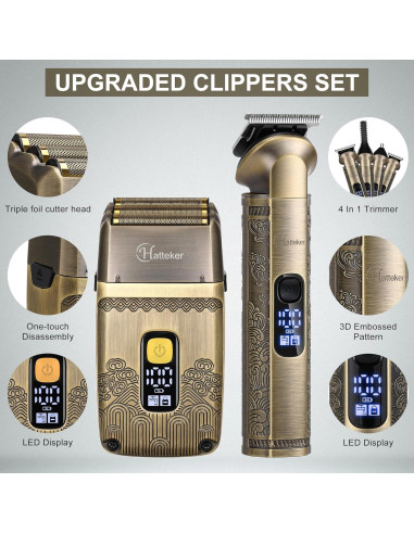 Cortadora de Cabello Hatteker HT-602 Inalámbrica 2 en 1