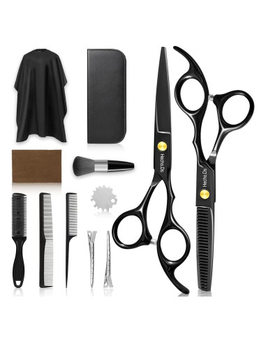 Juego de tijeras de peluquería Hecho.Ds 12 piezas profesional