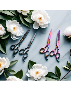 Juego de tijeras de peluquería Hecho.Ds 12 piezas profesional 2