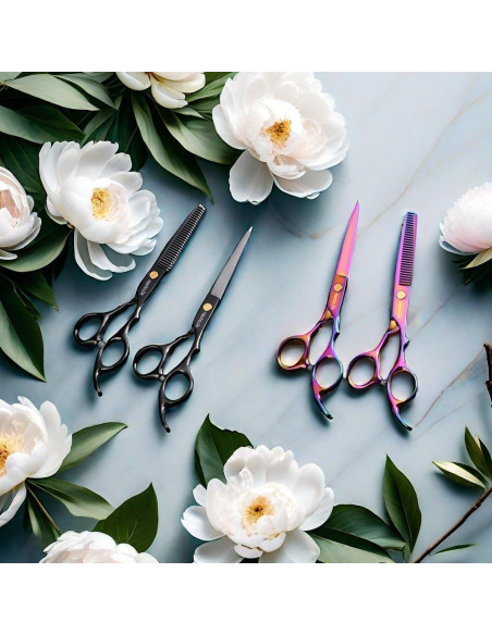 Juego de tijeras de peluquería Hecho.Ds 12 piezas profesional