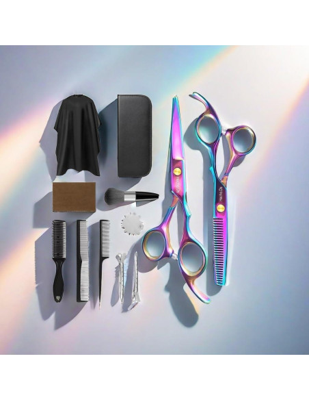 Juego de tijeras de peluquería Hecho.Ds 12 piezas profesional