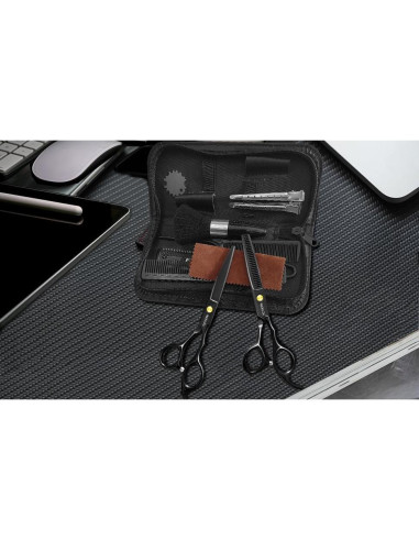 Juego de tijeras de peluquería Hecho.Ds 12 piezas profesional