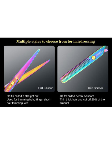 Juego de tijeras de peluquería Hecho.Ds 12 piezas profesional