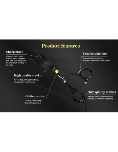 Juego de tijeras de peluquería Hecho.Ds 12 piezas profesional