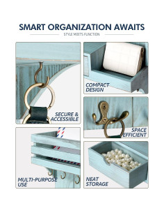 Soporte de Llaves Rebee Vision con Organizador de Correo Azul 2