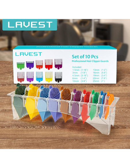 10 Protectores Cortadora de Cabello LAVEST Guías de Corte