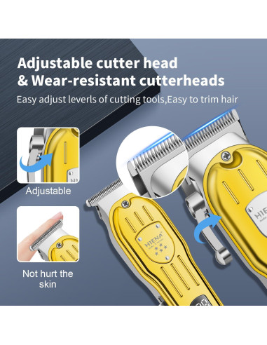Kit de Cortapelos Profesional HIENA PRO Oro Inalámbrico