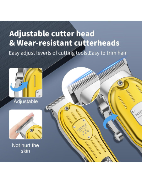Kit de Cortapelos Profesional HIENA PRO Oro Inalámbrico