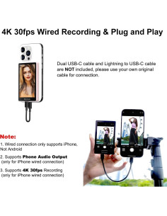 Monitor de Vlog Newmowa Rosa 1080P Inalámbrico y 4K 2