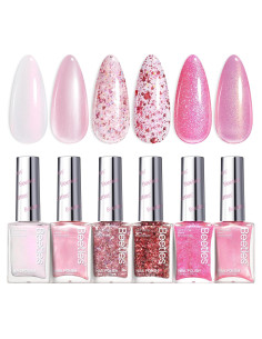 Set de Esmalte de Uñas Glitter Beetles - 6 Colores Secado Rápido
