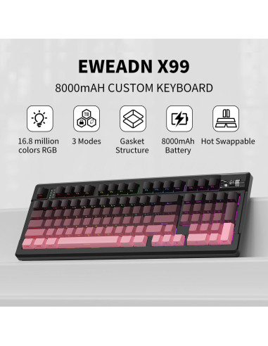 Teclado Mecánico Inalámbrico EWEADN X99 - 99 Teclas RGB