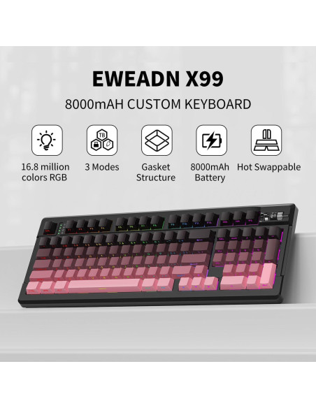 Teclado Mecánico Inalámbrico EWEADN X99 - 99 Teclas RGB