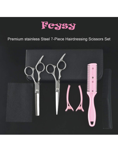Kit Profesional de Tijeras de Corte de Cabello Fcysy 7 Pcs
