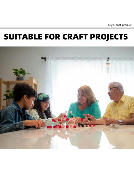 600 Palillos de Bambú Doble Punta HOPELF 6.35 cm Naturales