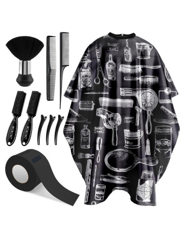 Capa de Corte NICEMOVIC 10 en 1 con Accesorios de Barbero