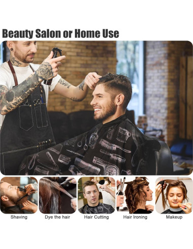 Capa de Corte NICEMOVIC 10 en 1 con Accesorios de Barbero