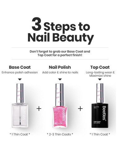 Set de Esmalte de Uñas Glitter Beetles - 6 Colores Secado Rápido