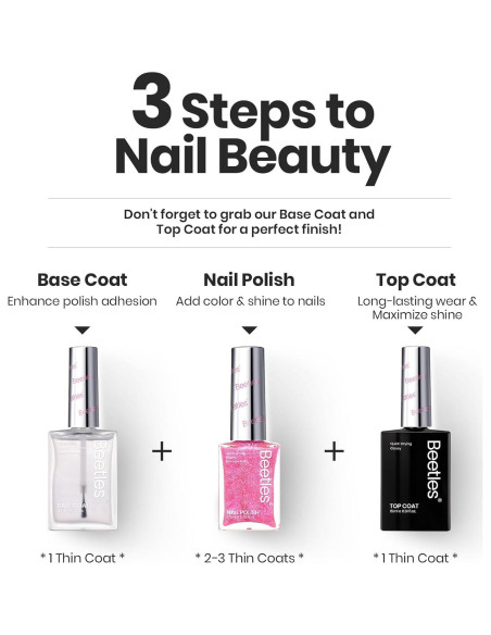 Set de Esmalte de Uñas Glitter Beetles - 6 Colores Secado Rápido