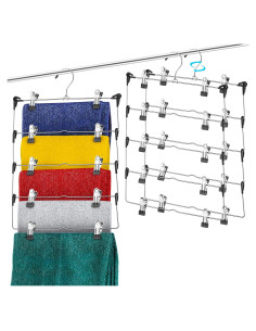 Perchas Múltiples DEILSY con Clips - 3 Piezas, Ahorra Espacio