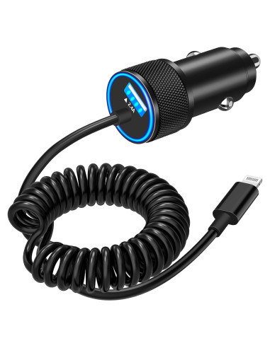 Cargador de Coche USB Linocell 4.8A + Cable Lightning 1.8m
