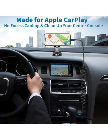 Cargador de Coche USB Linocell 4.8A + Cable Lightning 1.8m