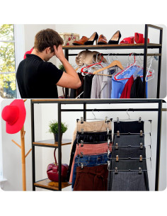 Perchas Múltiples DEILSY con Clips - 3 Piezas, Ahorra Espacio 2