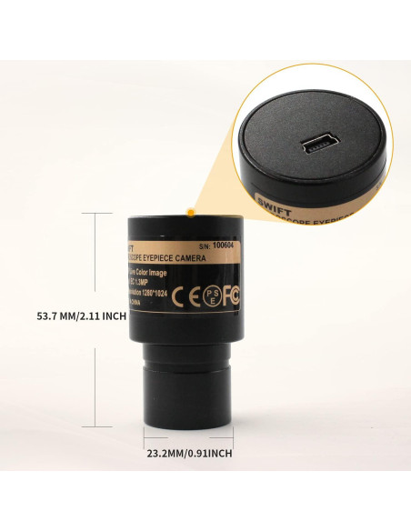 Cámara Digital 1.3MP SNM SWA-EP1 para Microscopios