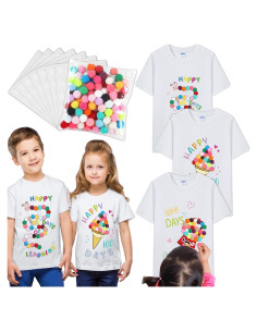 Kit de Camisetas DIY 3 Pcs 100 Día Escuela - Algodón
