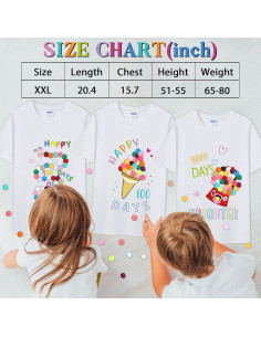 Kit de Camisetas DIY 3 Pcs 100 Día Escuela - Algodón 2