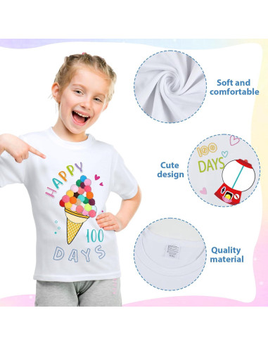 Kit de Camisetas DIY 3 Pcs 100 Día Escuela - Algodón