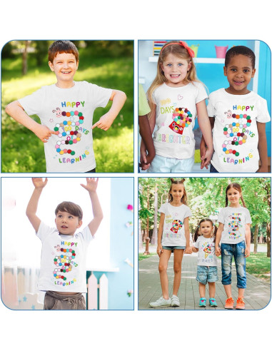 Kit de Camisetas DIY 3 Pcs 100 Día Escuela - Algodón