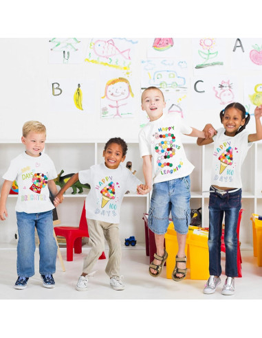 Kit de Camisetas DIY 3 Pcs 100 Día Escuela - Algodón