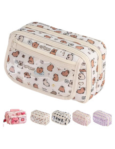 Estuche de Lápiz Kawaii VTYFRY Blanco Organizador Portátil