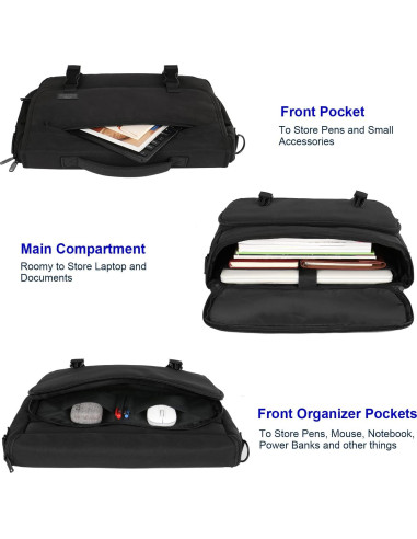 MATEIN Bolsa Mensajera Negra 15.6" Resistente al Agua